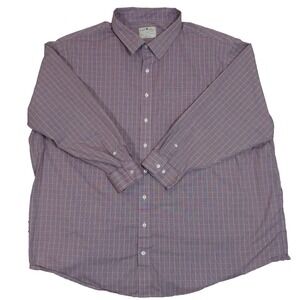 Oak Hill Dress Shirt 22 37/38 Mens Easy Stretch Classic Fit Purple Check